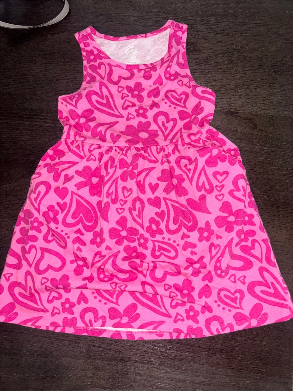 wonder nation Pink and Hot Pink Heart & Flower Tank Dress
